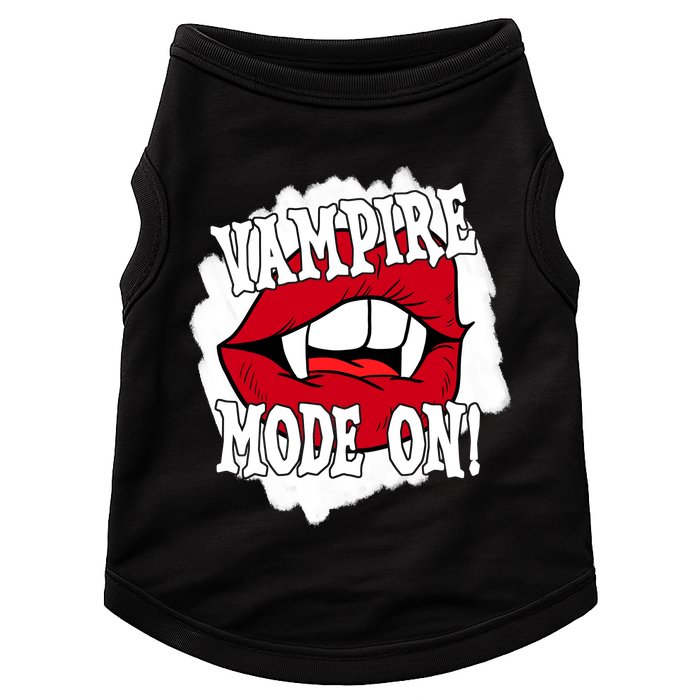 Vampire Mode On Fangs Lips Halloween Doggie Tank