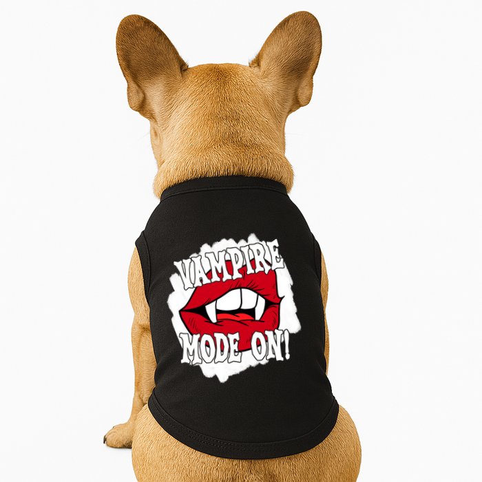 Vampire Mode On Fangs Lips Halloween Doggie Tank