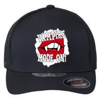 Vampire Mode On Fangs Lips Halloween Flexfit Unipanel Trucker Cap