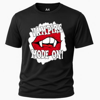 Vampire Mode On Fangs Lips Halloween Performance Shirt