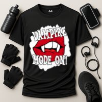 Vampire Mode On Fangs Lips Halloween Performance Shirt