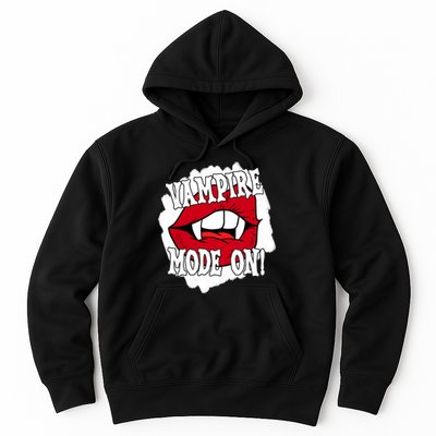 Vampire Mode On Fangs Lips Halloween Hoodie