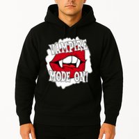 Vampire Mode On Fangs Lips Halloween Hoodie