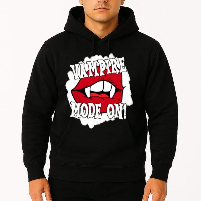 Vampire Mode On Fangs Lips Halloween Hoodie