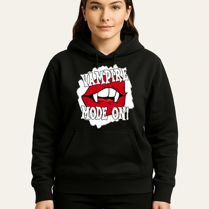 Vampire Mode On Fangs Lips Halloween Hoodie
