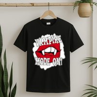 Vampire Mode On Fangs Lips Halloween T-Shirt
