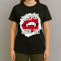 Vampire Mode On Fangs Lips Halloween T-Shirt