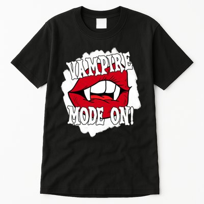 Vampire Mode On Fangs Lips Halloween Tall T-Shirt