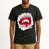 Vampire Mode On Fangs Lips Halloween Tall T-Shirt