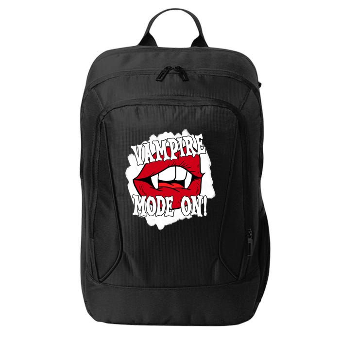 Vampire Mode On Fangs Lips Halloween City Backpack