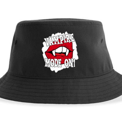 Vampire Mode On Fangs Lips Halloween Sustainable Bucket Hat