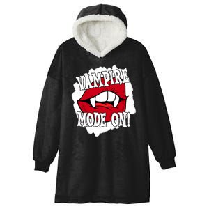 Vampire Mode On Fangs Lips Halloween Hooded Wearable Blanket