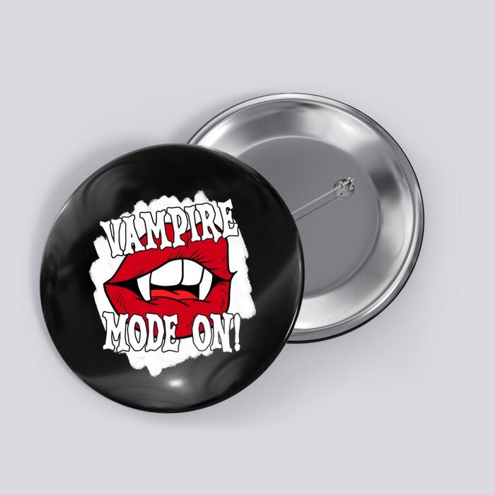 Vampire Mode On Fangs Lips Halloween Button