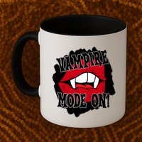 Vampire Mode On Fangs Lips Halloween Mug