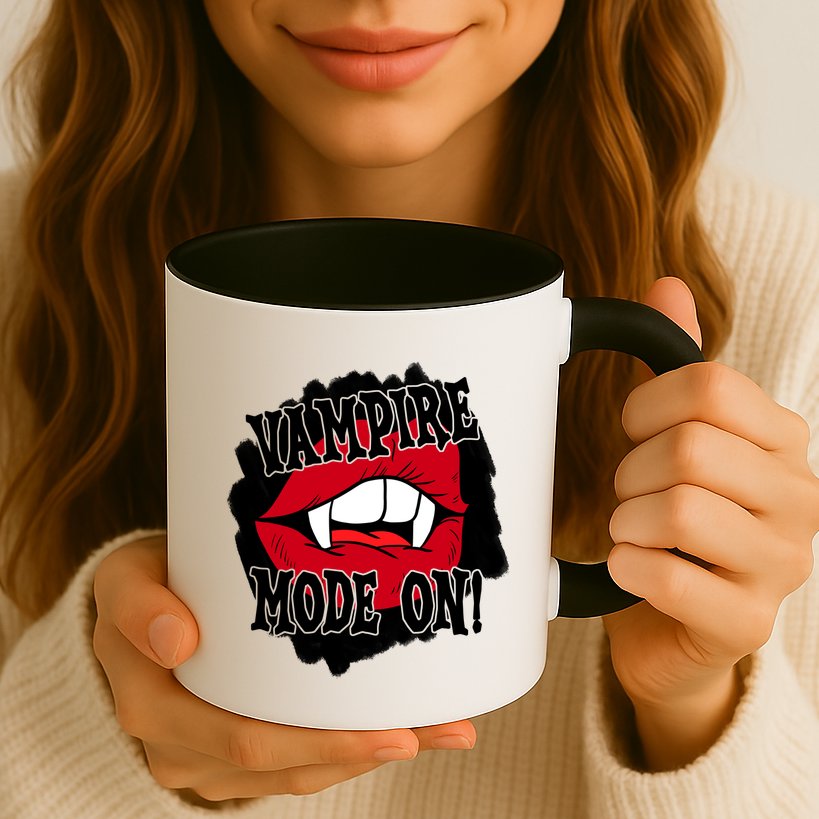 Vampire Mode On Fangs Lips Halloween Mug