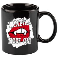 Vampire Mode On Fangs Lips Halloween 11oz C Handle Ceramic Mug