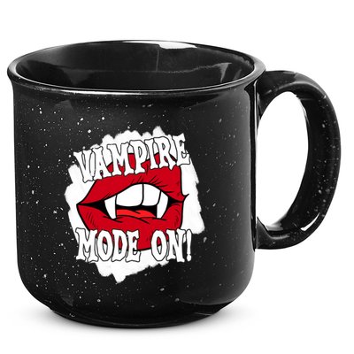 Vampire Mode On Fangs Lips Halloween 15oz Campfire Ceramic Mug