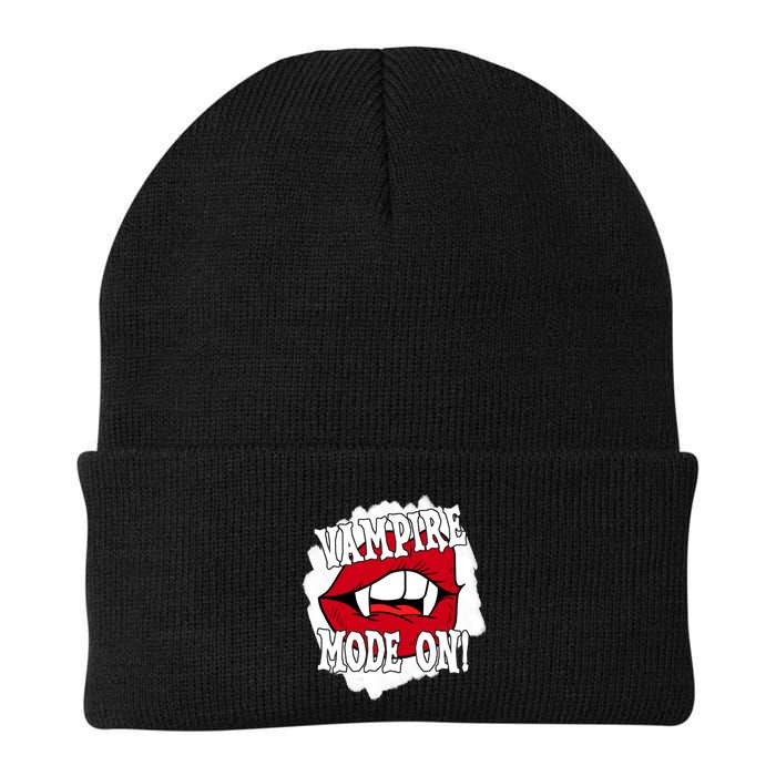 Vampire Mode On Fangs Lips Halloween Beanie