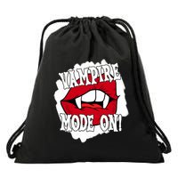 Vampire Mode On Fangs Lips Halloween Drawstring Bag