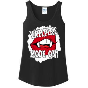 Vampire Mode On Fangs Lips Halloween Ladies Essential Tank