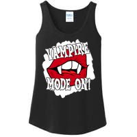 Vampire Mode On Fangs Lips Halloween Ladies Essential Tank