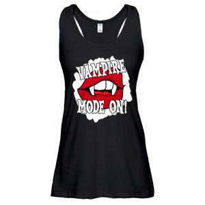 Vampire Mode On Fangs Lips Halloween Ladies Essential Flowy Tank