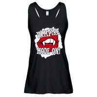 Vampire Mode On Fangs Lips Halloween Ladies Essential Flowy Tank