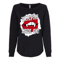 Vampire Mode On Fangs Lips Halloween Womens California Wash Sweatshirt