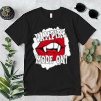Vampire Mode On Fangs Lips Halloween Premium T-Shirt