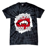 Vampire Mode On Fangs Lips Halloween Tie-Dye T-Shirt