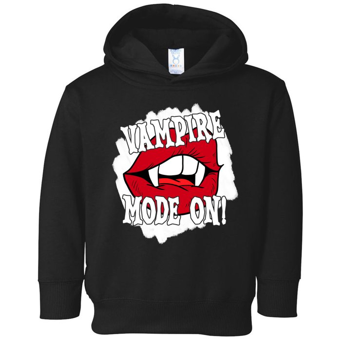 Vampire Mode On Fangs Lips Halloween Toddler Hoodie
