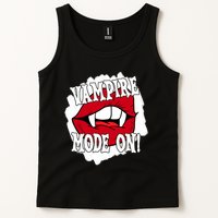 Vampire Mode On Fangs Lips Halloween Tank Top