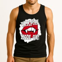 Vampire Mode On Fangs Lips Halloween Tank Top