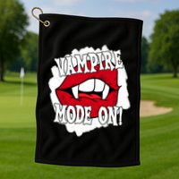 Vampire Mode On Fangs Lips Halloween Golf Towel