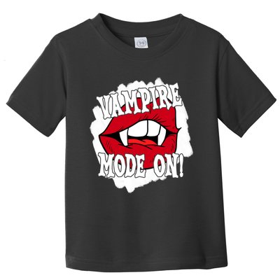 Vampire Mode On Fangs Lips Halloween Toddler T-Shirt