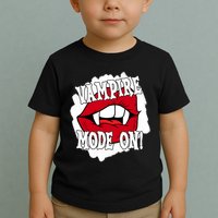 Vampire Mode On Fangs Lips Halloween Toddler T-Shirt