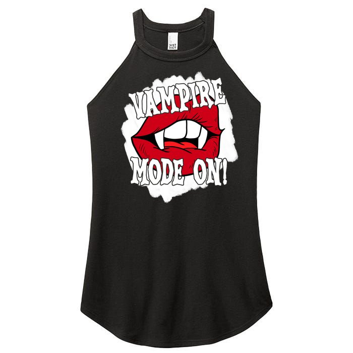 Vampire Mode On Fangs Lips Halloween Women's Perfect Tri Rocker Tank