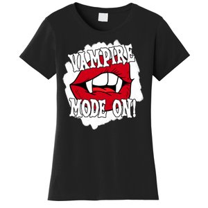 Vampire Mode On Fangs Lips Halloween Women's T-Shirt