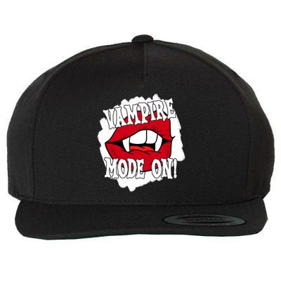 Vampire Mode On Fangs Lips Halloween Wool Snapback Cap