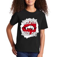 Vampire Mode On Fangs Lips Halloween Kids T-Shirt