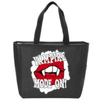 Vampire Mode On Fangs Lips Halloween Zip Tote Bag