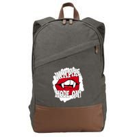 Vampire Mode On Fangs Lips Halloween Cotton Canvas Backpack