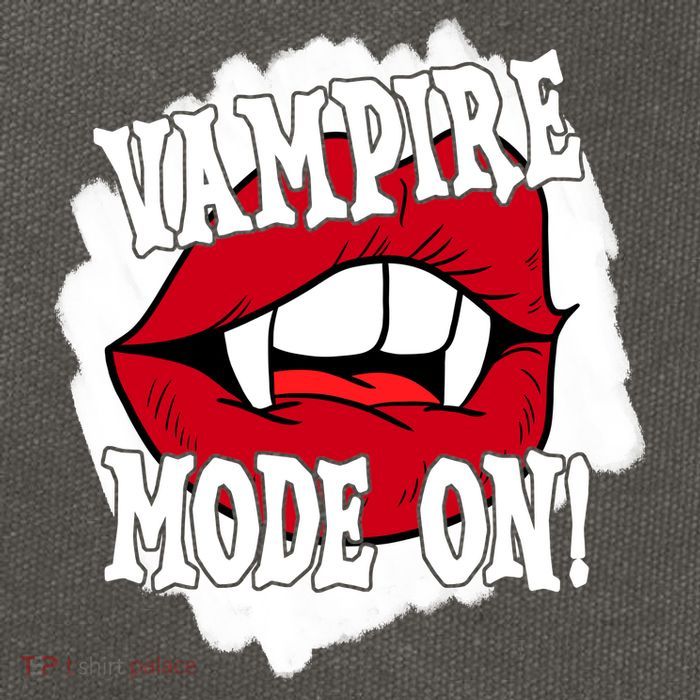 Vampire Mode On Fangs Lips Halloween Cotton Canvas Backpack