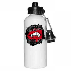 Vampire Mode On Fangs Lips Halloween Aluminum Water Bottle