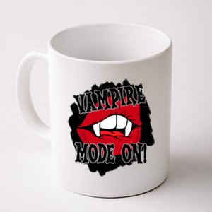 Vampire Mode On Fangs Lips Halloween Coffee Mug