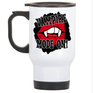 Vampire Mode On Fangs Lips Halloween Stainless Steel Travel Mug