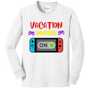 Vacation Mode On Gamer Kids Long Sleeve Shirt