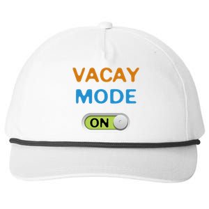 Vacay Mode On Beach Palms Cruise Vibes Summer Time Vacation Meaningful Gift Snapback Five-Panel Rope Hat