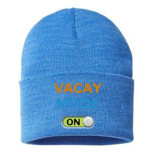 Vacay Mode On Beach Palms Cruise Vibes Summer Time Vacation Meaningful Gift Sustainable Knit Beanie