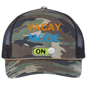 Vacay Mode On Beach Palms Cruise Vibes Summer Time Vacation Meaningful Gift Retro Rope Trucker Hat Cap